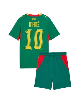 Billige Fotballdrakt Senegal Sadio Mane #10 Replika Bortedraktsett Barn VM 2026 Kortermet (med bukser)